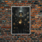 Dark Fantasy Art, Spooky Decor, Goth Decor, Canvas Print, Wall Art, Vertical Print, Dark Wall Art, Video Game Art, Gaming Wall Decor - 8x12 Inches / White Frame