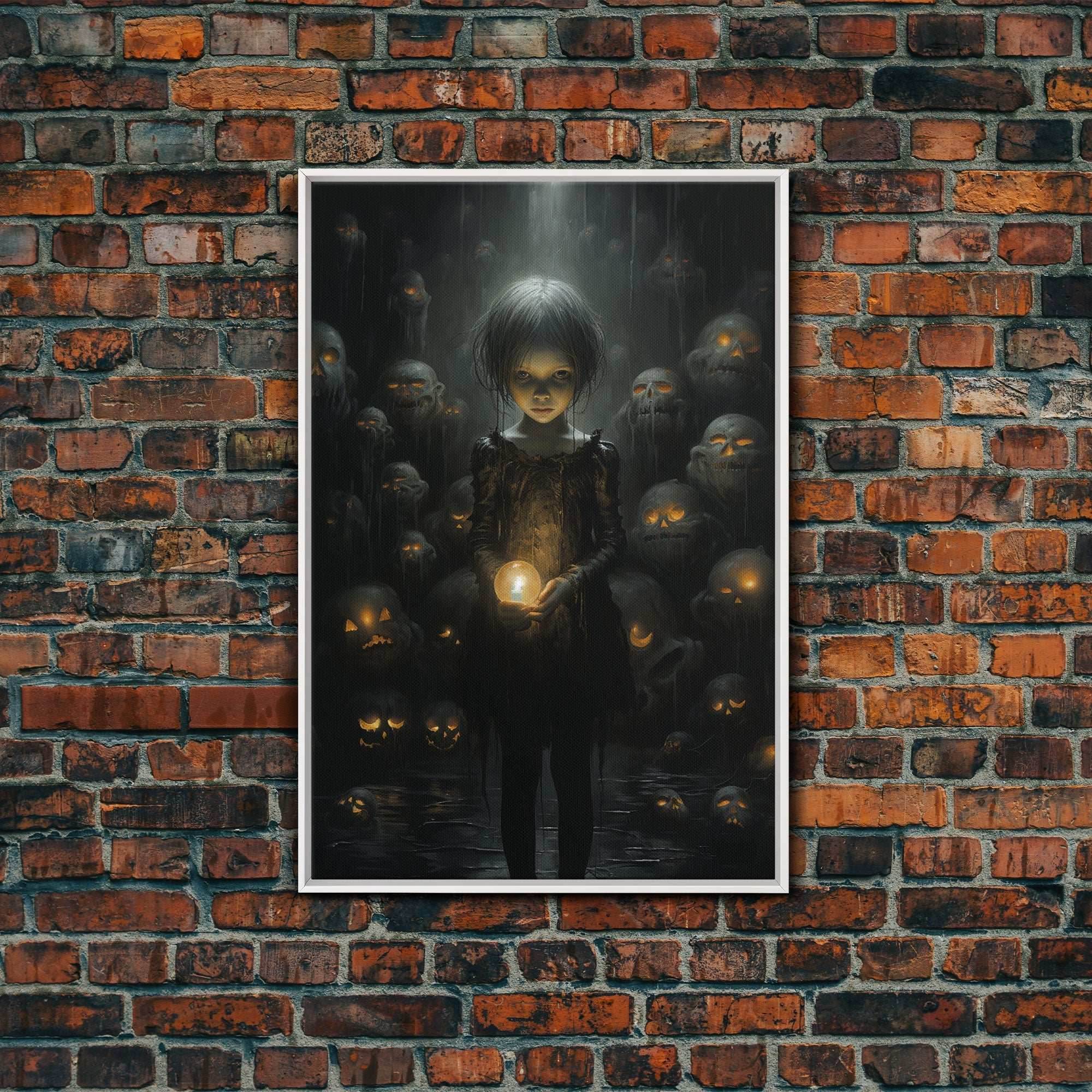 Dark Fantasy Art, Spooky Decor, Goth Decor, Canvas Print, Wall Art, Vertical Print, Dark Wall Art, Video Game Art, Gaming Wall Decor - 8x12 Inches / White Frame