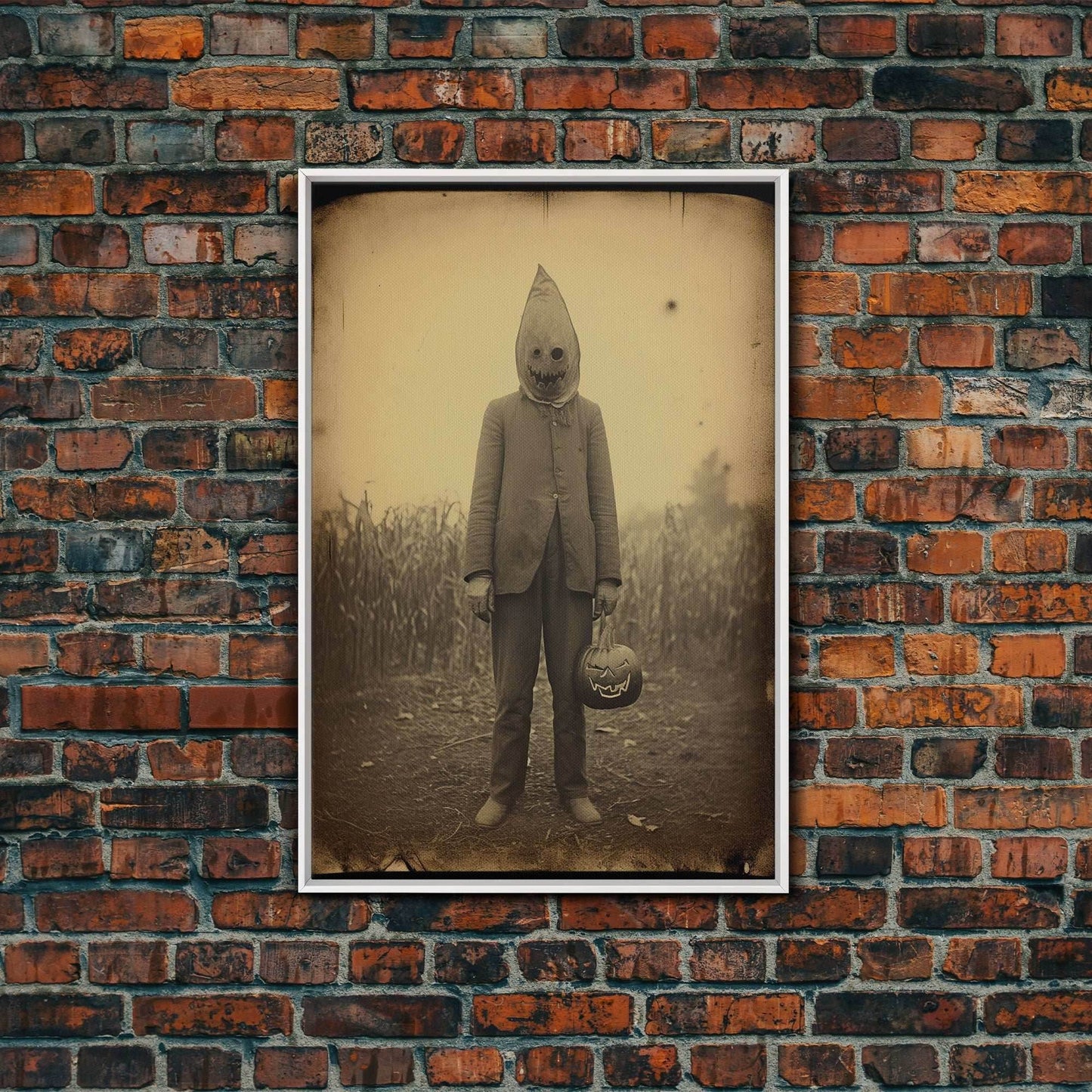 Horror Home Decor, Spooky Halloween, Creepy Wall Art, Dark Fantasy, Canvas Print, Wall Art, Vertical Print, Home Decor, Wall Decor - 8x12 Inches / White Frame