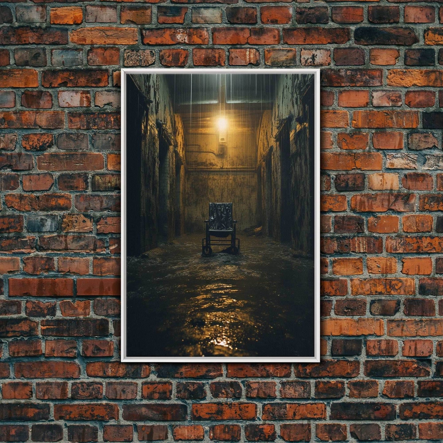 Creepy Wall Decor, Spooky Room Decor, Canvas Print, Wall Hanging, Portrait Art, Halloween Wall Decor, Dark Fantasy, Dark Wall Art - 8x12 Inches / White Frame