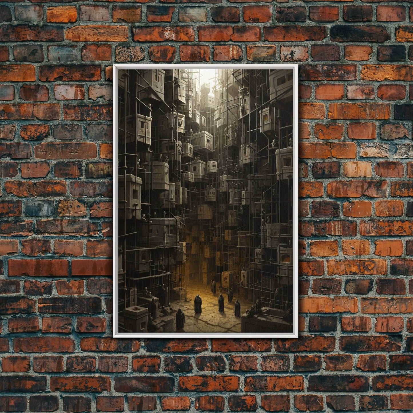 Creepy Wall Decor, Dark Art Print, Canvas Print, Wall Hanging, Portrait Art, Spooky Room Decor, Dark Fantasy Art, Fantasy Artwork, RV Decor - 8x12 Inches / White Frame