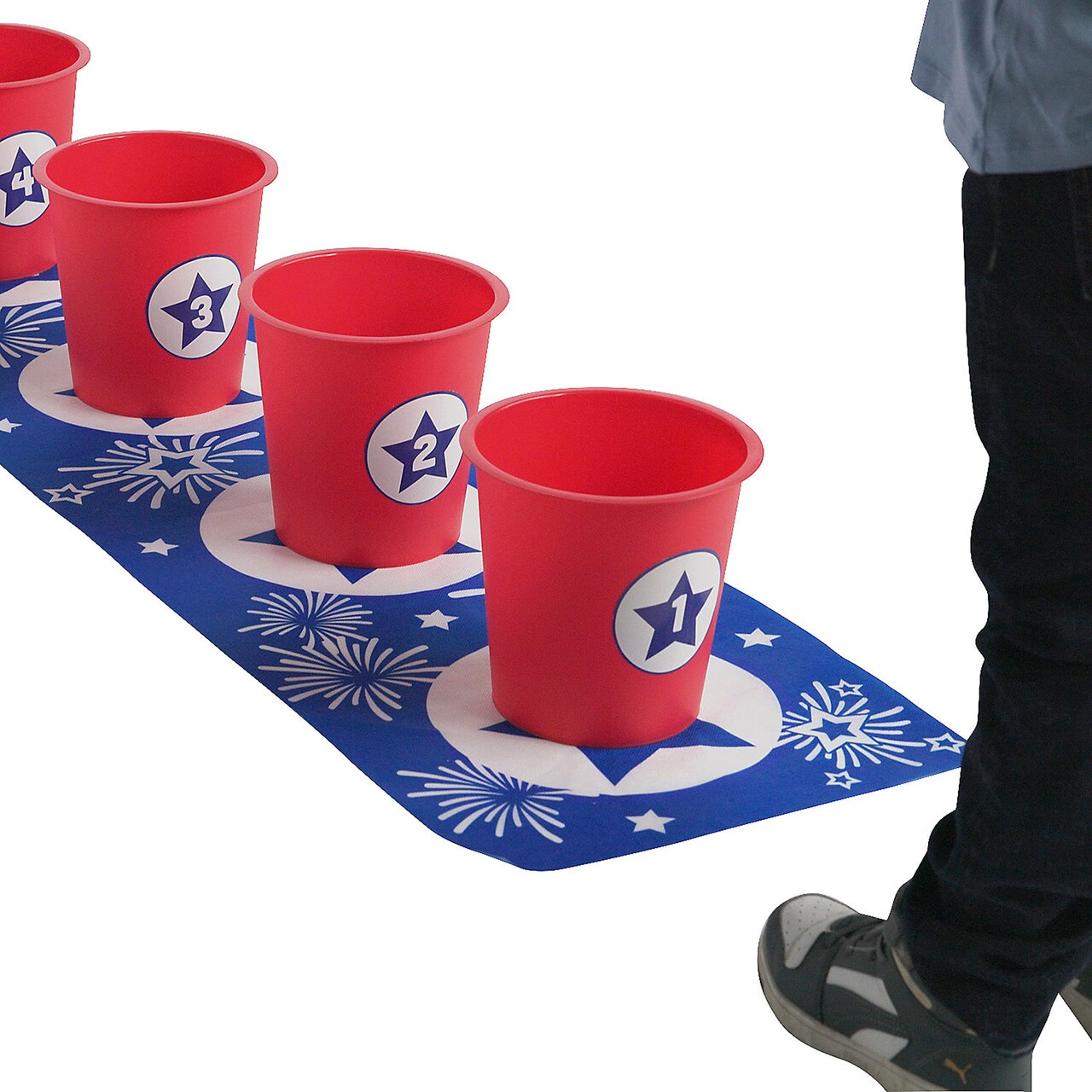 6 Ft. 9" x 15 1/2" Patriotic Bucket & Bean Bag Toss Game Set 13 Pieces