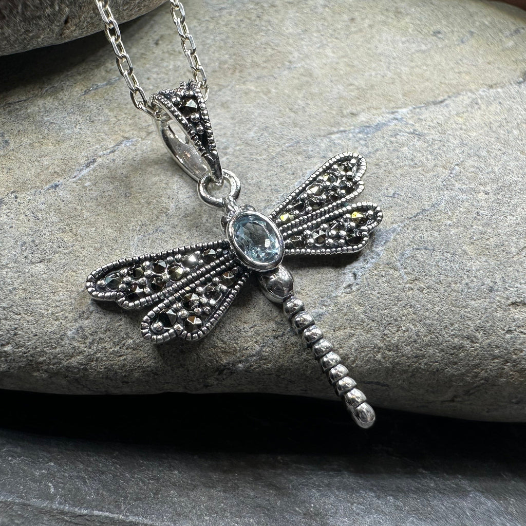Triple Spiral Dragonfly Necklace