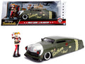 1951 Mercury Matt Green with Harley Quinn Diecast Figurine "DC Comics Bombshells" Series 1/24 Diecast Model Car by Jada
