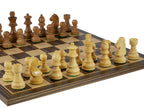 Chess Set - Sheesham/Boxwood German Knight on Ebony/Maple Chess Board - 