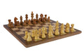 Chess Set - Sheesham/Boxwood German Knight on Walnut & Maple Veneer Board - 