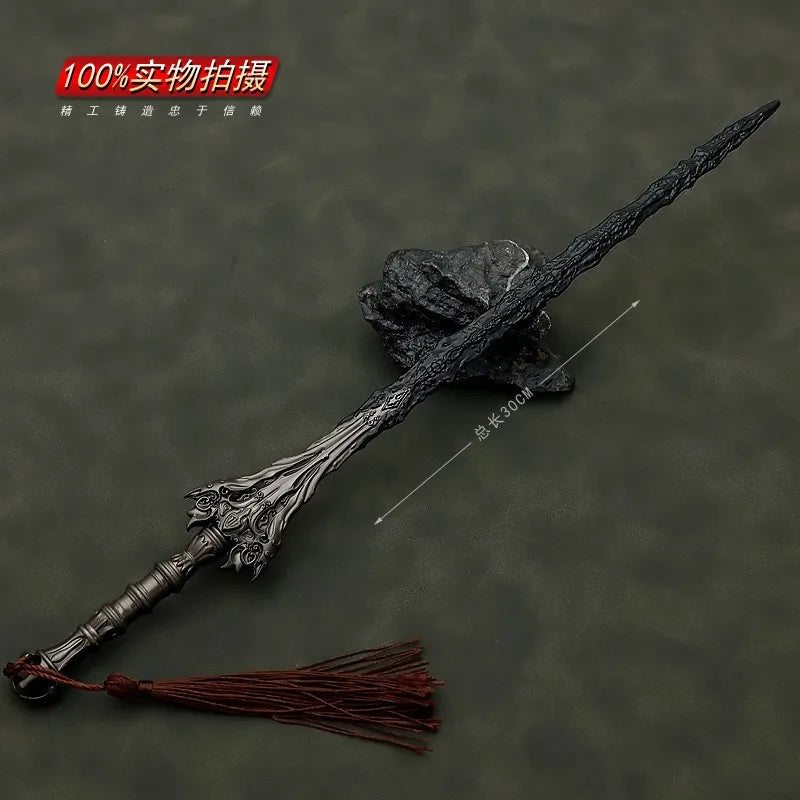 30cm|22cm Slaying Heaven Sword Keychain Till The End of The Moon Chinese Style Ancient All-metal Model Home Ornament Collections