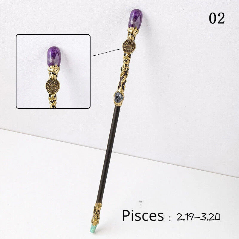 30cm Witch Magic Wand Princess Fairy Wands Crystal Amethyst Altar Wand Witch Stick Wizard Weapon Ritual Tool Altar Adornment