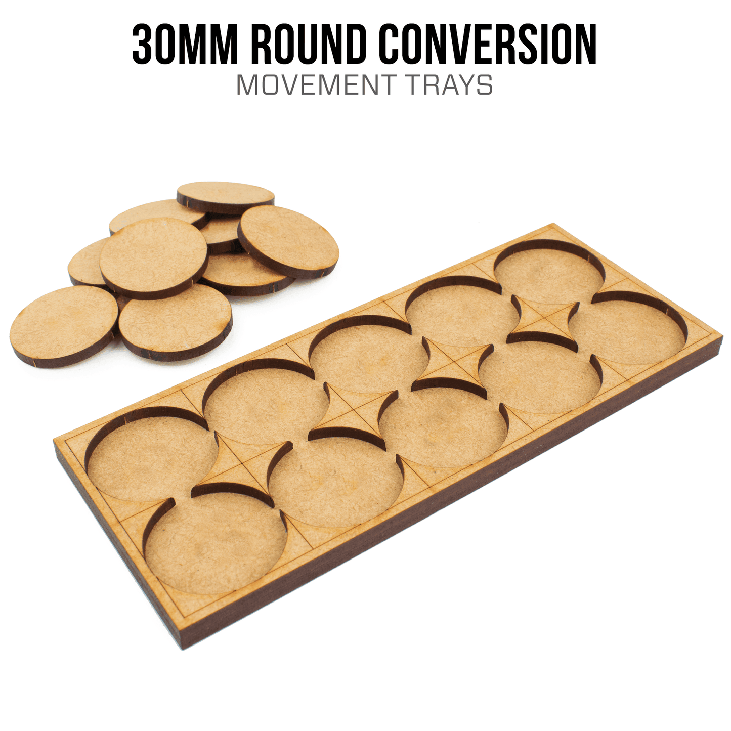 30mm Round Conversion Movement Trays - 4 / 1 / Blank
