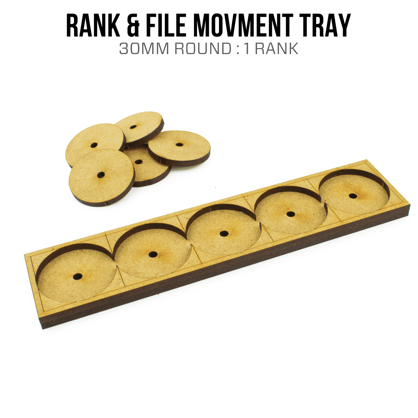 30mm Circle Movement Trays - 1 / 5 / Pre-Cut Magnet slots