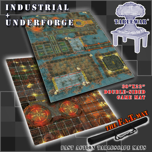 30x22" Double-Sided 'Industrial' + 'Underforge' F.A.T. Mat Battle Gaming Mat