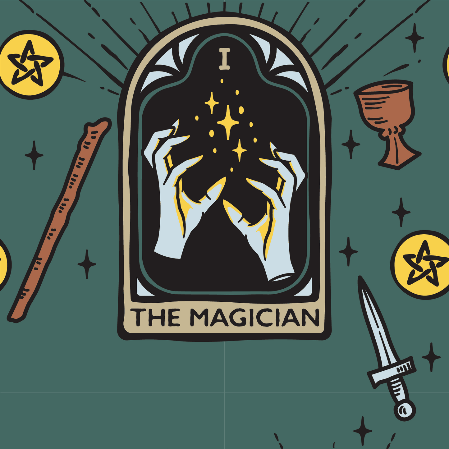 The Magician Tarot Nouveau Crew Socks - 