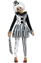 Black White Girls Killer Clown Costume Child