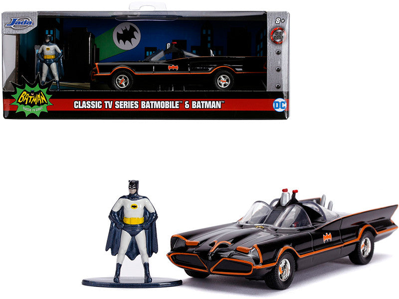 1966 Batmobile with Diecast Batman Figurine "Batman" (1966-1968) Classic TV Series "DC Comics" "Hollywood Rides" Series 1/32 Diecast Model Car by Jada-0