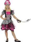 Smiffy's Girls Perfect Pirate Girl Fancy Dress Child Costume Sz Large Pink Black