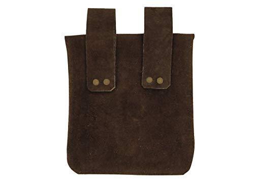 Medieval Renaissance Leather Brown Suede Pouch-1