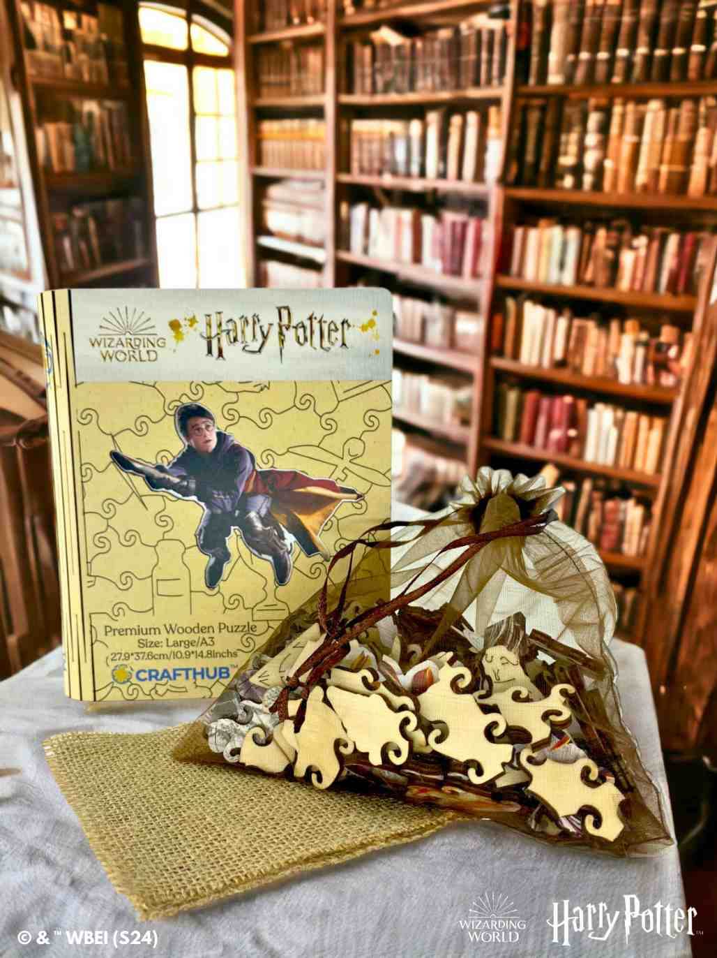 Harry Potter Quidditch Wooden Jigsaw Puzzle - A4 + Wooden Gift Box