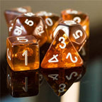 Monk (Fist) Clear Golden Dice w/ Golden Fist 7-Dice Set Rpg - 