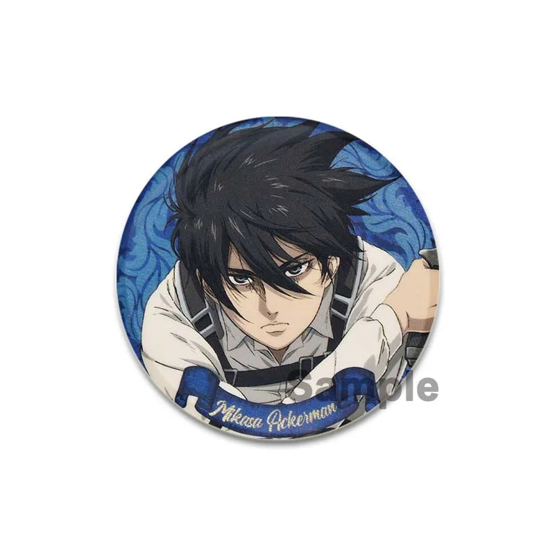 32/44/58mm Attack on Titan Badge Handmade Cartoon Brooches Eren Levi Armin Arlert Erwin Lapel Pin Backpack Hat Bag Decoration