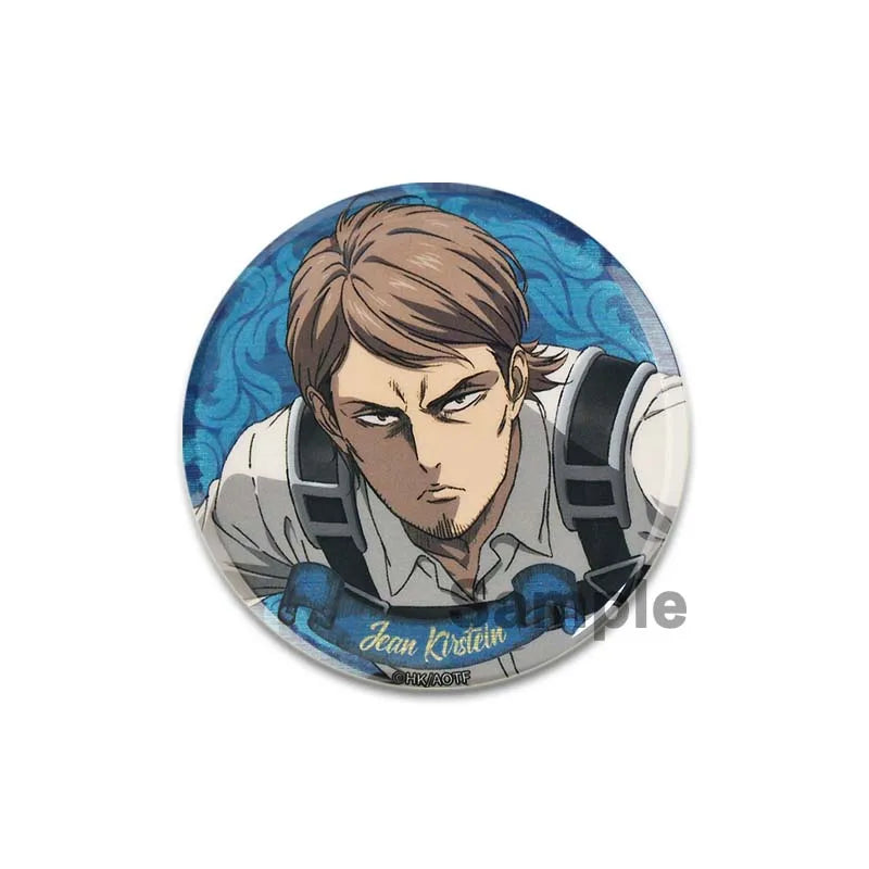 32/44/58mm Attack on Titan Badge Handmade Cartoon Brooches Eren Levi Armin Arlert Erwin Lapel Pin Backpack Hat Bag Decoration