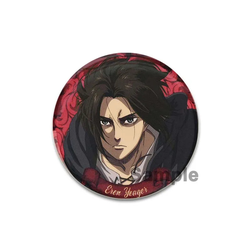 32/44/58mm Attack on Titan Badge Handmade Cartoon Brooches Eren Levi Armin Arlert Erwin Lapel Pin Backpack Hat Bag Decoration