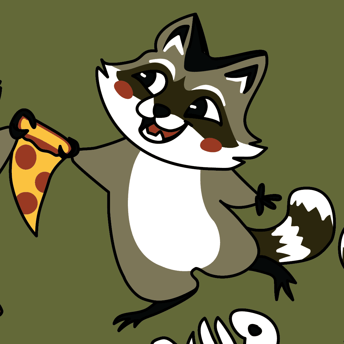 Trash Panda Pizza Party Crew Socks - 