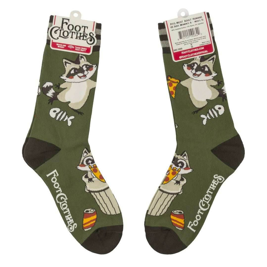 Trash Panda Pizza Party Crew Socks - 