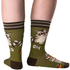Trash Panda Pizza Party Crew Socks - 