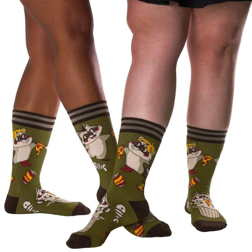 Trash Panda Pizza Party Crew Socks - 