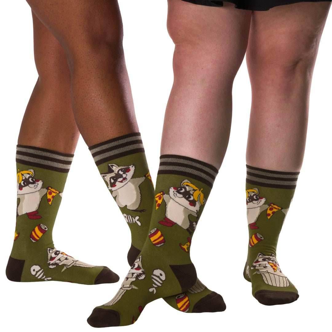 Trash Panda Pizza Party Crew Socks - 