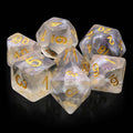 Sky Haze: Clear w/Purple Glitter Iridescent Effect 7-Dice Set - 