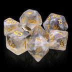 Sky Haze: Clear w/Purple Glitter Iridescent Effect 7-Dice Set - 