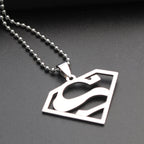 Korean Jewelry Titanium Steel Stainless Superman Necklaces