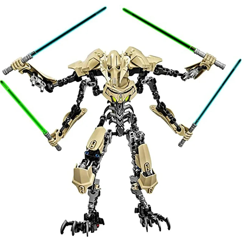 32cm Star Toy General Robot Grievous With Lightsaber Hilt Combat Weapon Model Building Blocks Action Figure Toys Christmas Gifts