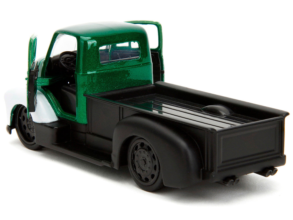 1952 Chevrolet COE Pickup Truck Green Metallic and Black and Green Lantern Diecast Figure "DC Comics" "Hollywood Rides" Series 1/32 Diecast Model Car by Jada-3