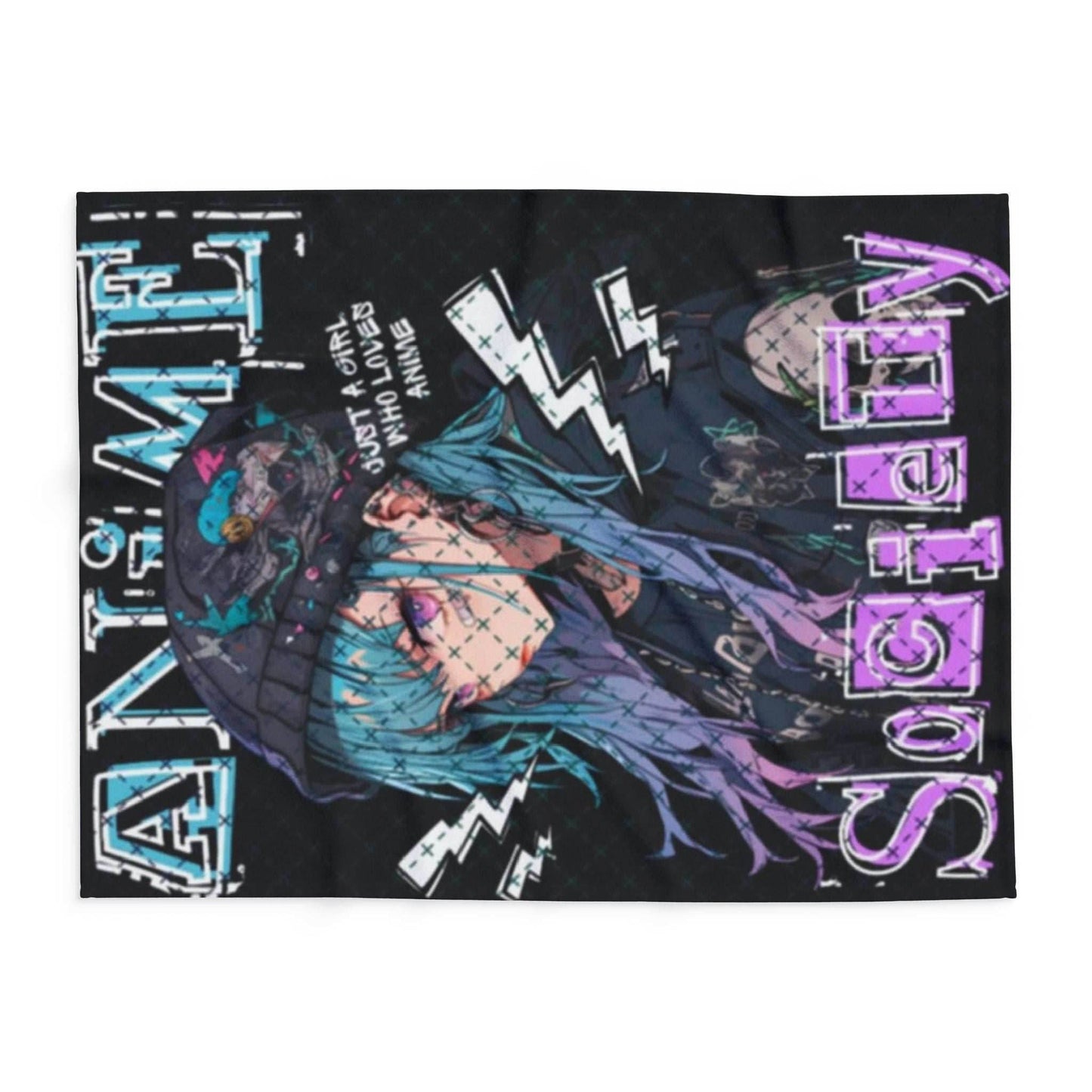 Anime Society Fleece Blanket, Cozy Throw Blanket, Warm Blanket, Gift for Anime Lovers, Home Decor, Bedroom Accessories - 30'' × 40''