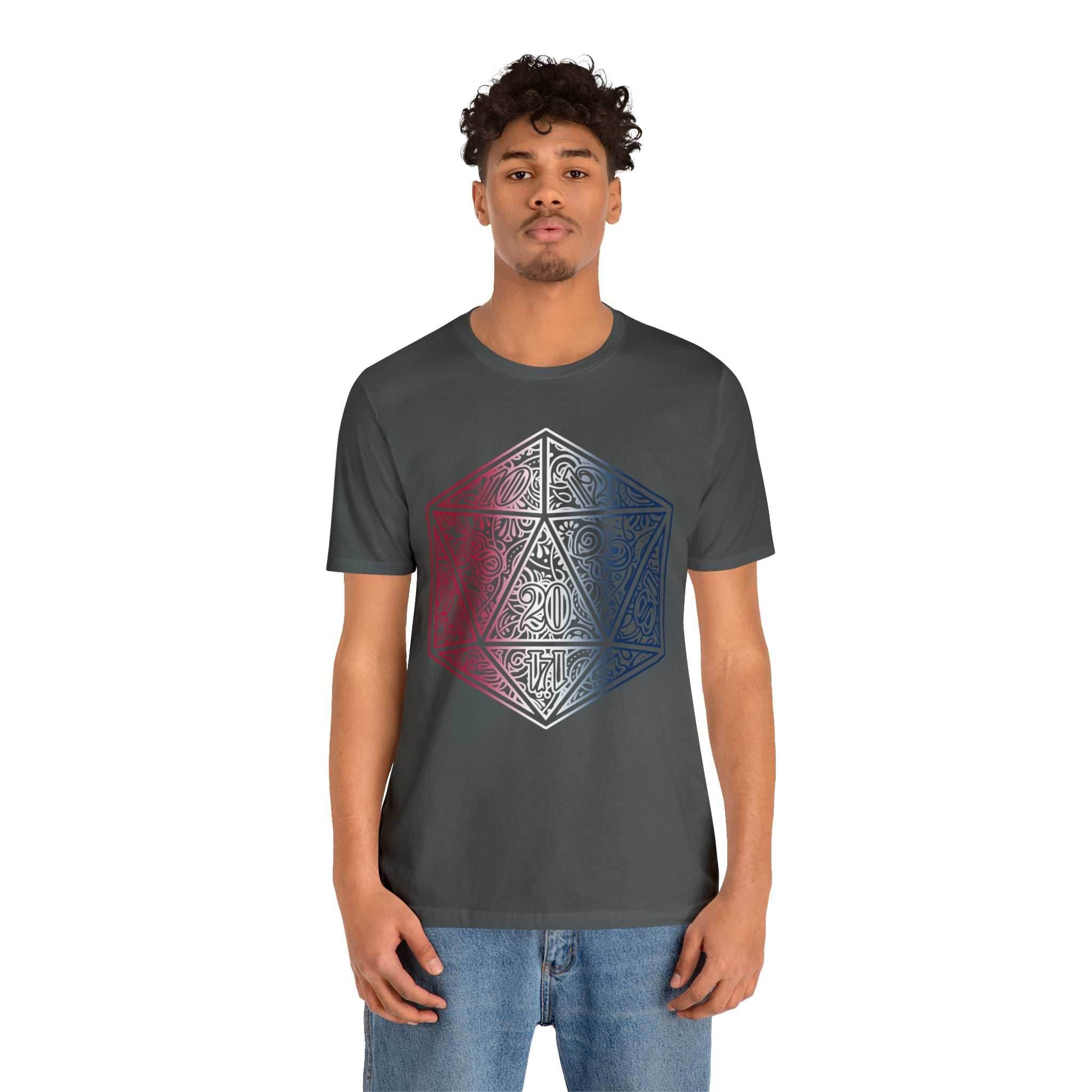Red, White, and Blue Ombre Ornamental Dice Shirt - Army / S