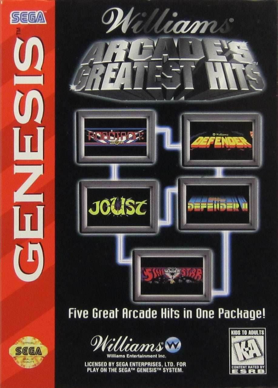Williams Arcade's Greatest Hits (Sega Genesis) - Game Manual Only