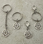 Witchy Pentacle Zipper Pull Bag Charm Keychain