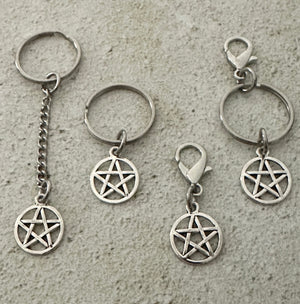 Witchy Pentacle Zipper Pull Bag Charm Keychain