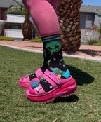 Spaced Out Alien Crew Socks
