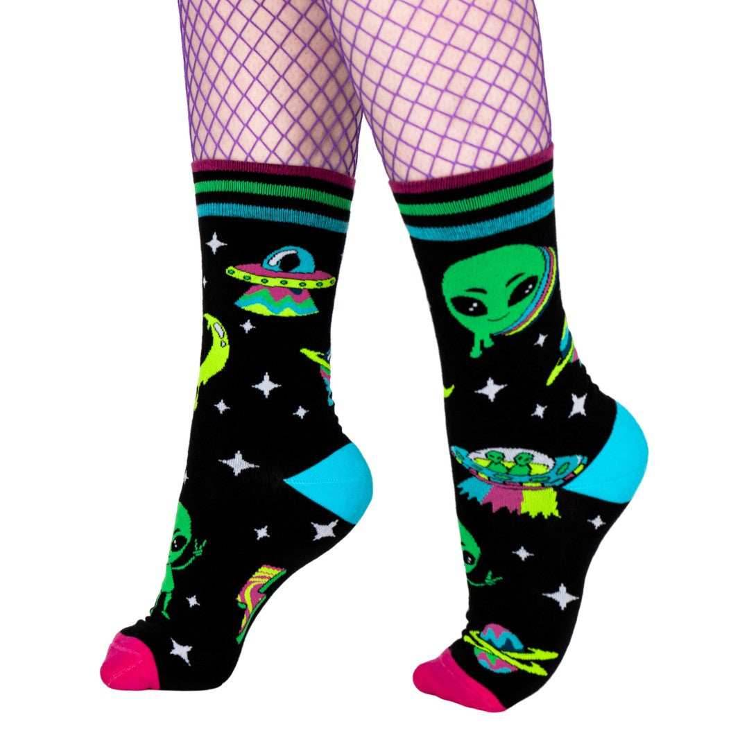 Spaced Out Alien Crew Socks - 