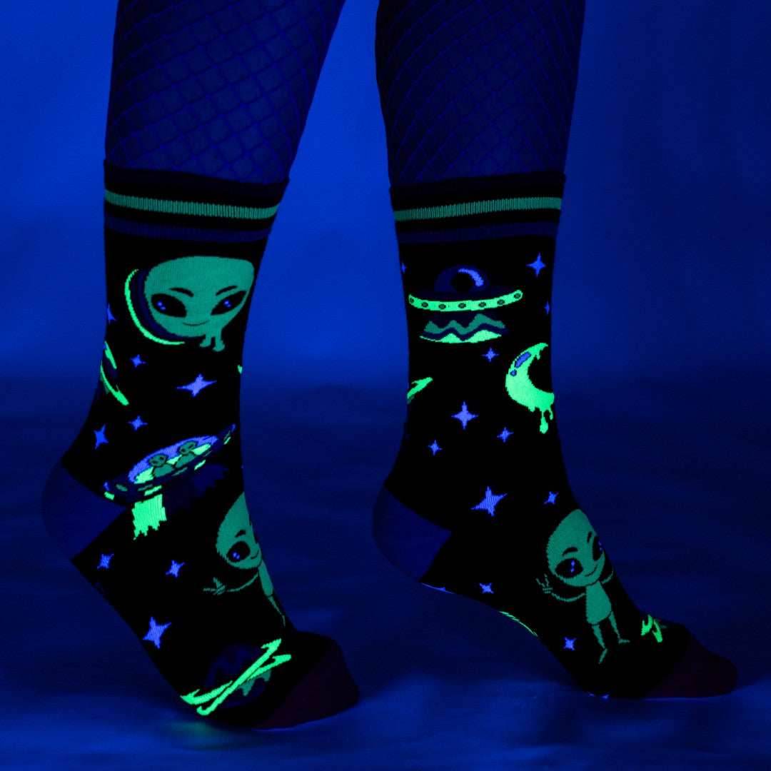 Spaced Out Alien Crew Socks - 