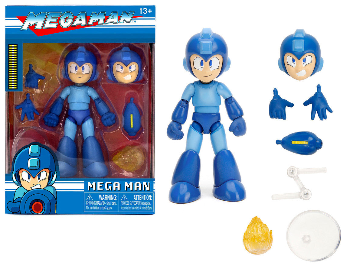 Mega Man 4.5" Moveable Figure with Accessories and Alternate Head and Hands "Mega Man" (1987) Video Game model by Jada-0