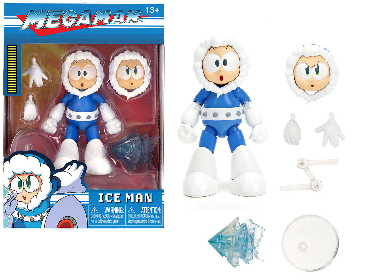 Ice Man 4" Moveable Figure with Accessories and Alternate Head and Hands "Mega Man" (1987) Video Game model by Jada-0