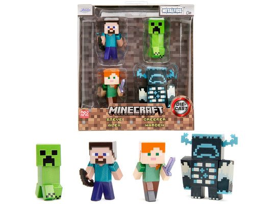 Set of 4 Diecast Figures "Minecraft" Video Game "Metalfigs" Series Diecast Models by Jada-0