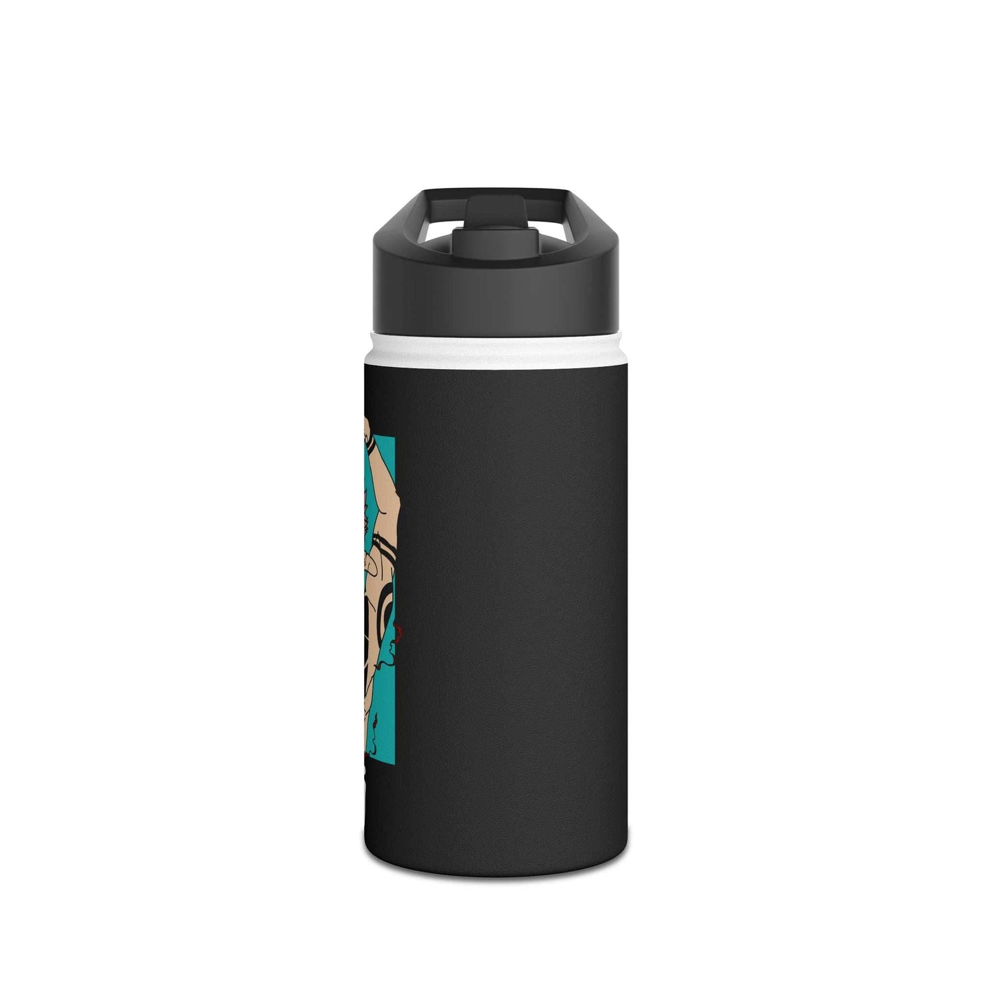 Stainless Steel Sukuna Anime Insulated Water Bottle With Standard Lid - 12oz / Black