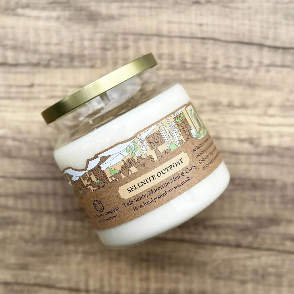 Cantrip Candles (16 oz Glass Candle) - Selenite Outpost