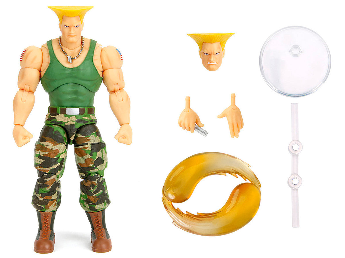 Guile 6" Moveable Figure with Accessories and Alternate Head and Hands "Ultra Street Fighter II: The Final Challengers" (2017) Video Game Model by Jada-2