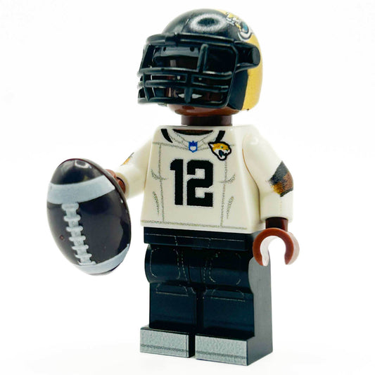 #12 WR/CB Jax Football Player Minifig made using LEGO parts - B3 Customs - 